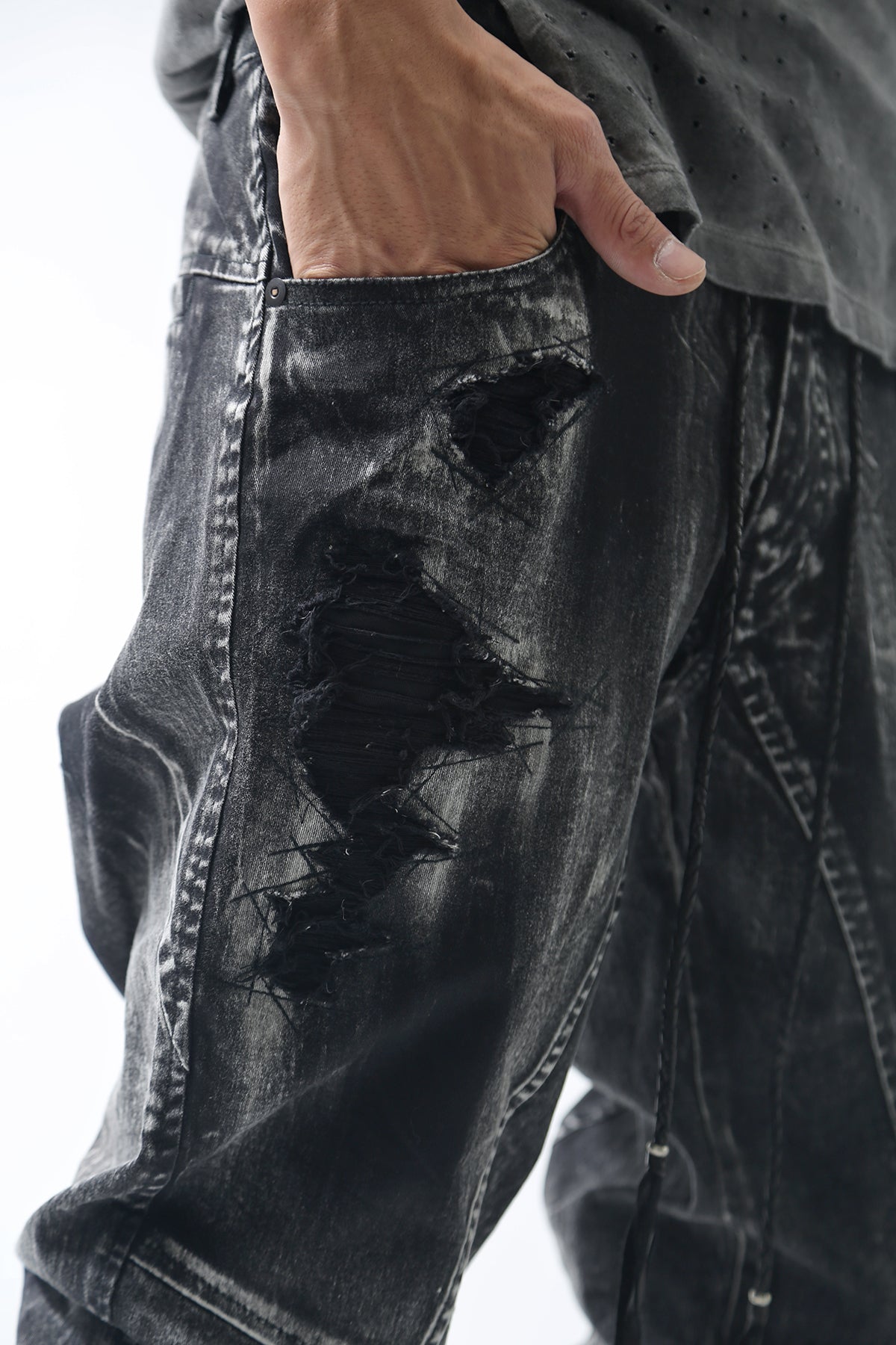 1902-PT06B Discharged Crush Pants