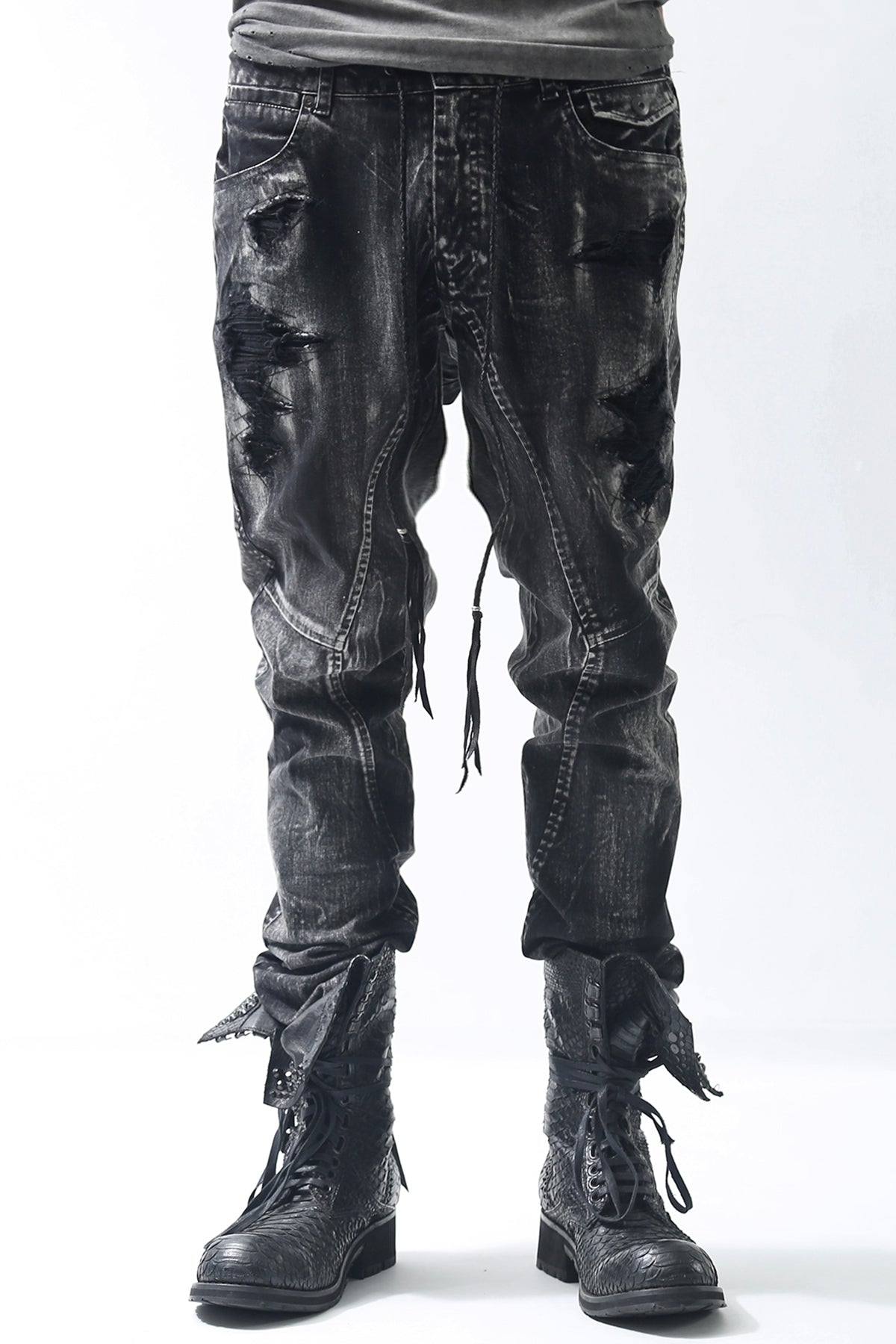 1902-PT06B Discharged Crush Pants