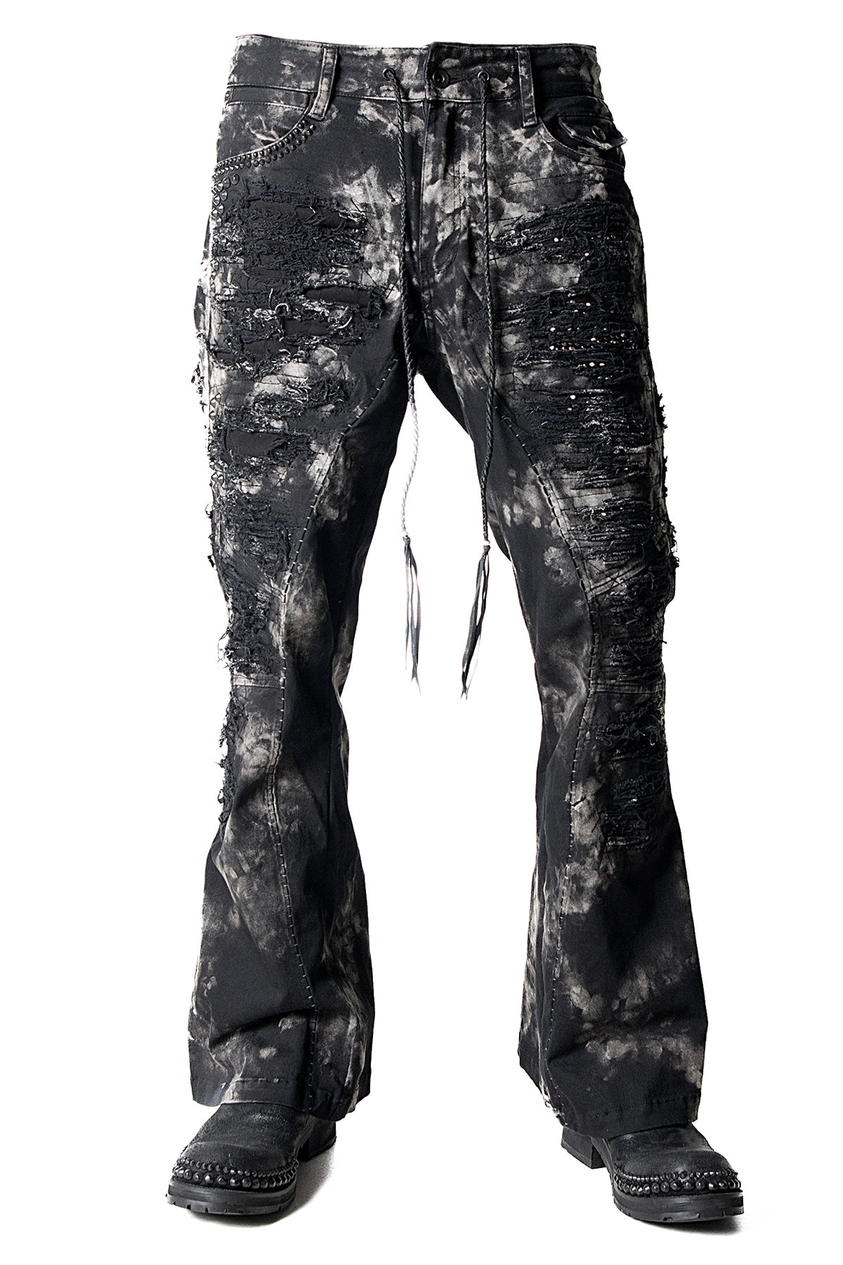 2502-PT17 Disharged Stretch Twill Flare Pants / STD