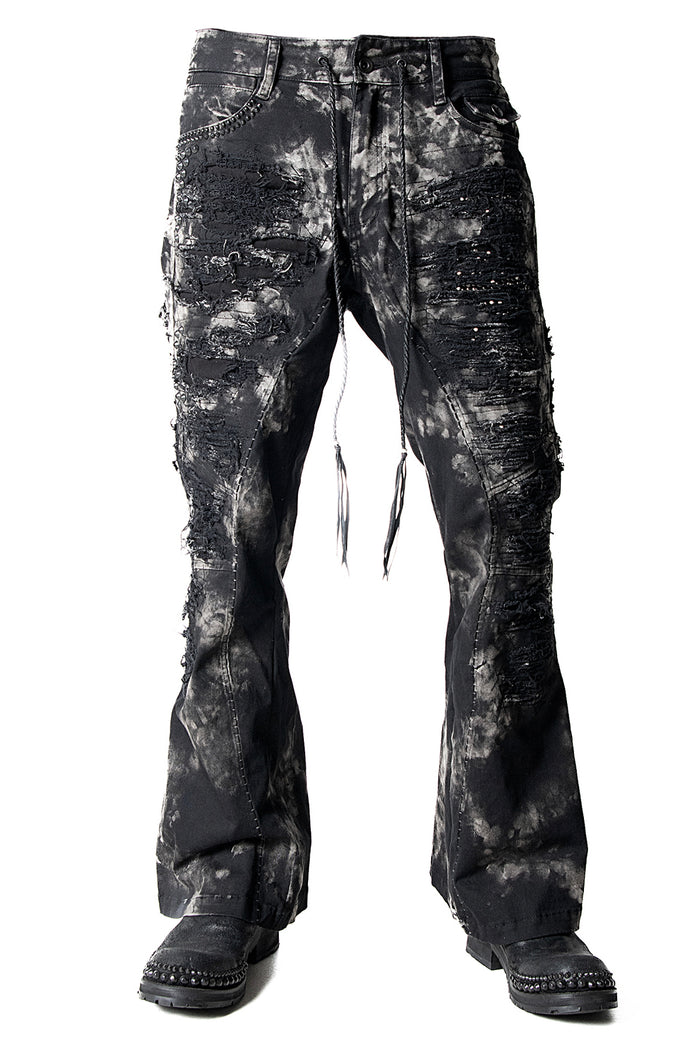 2502-PT17 Disharged Stretch Twill Flare Pants / STD