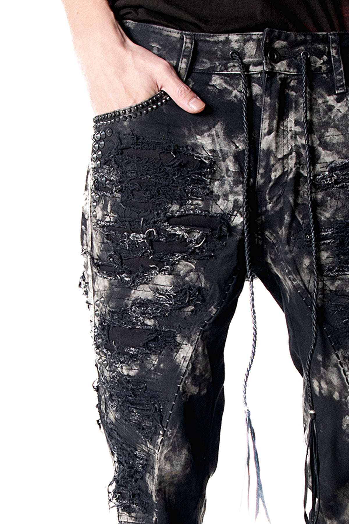 2502-PT17 Disharged Stretch Twill Flare Pants / STD