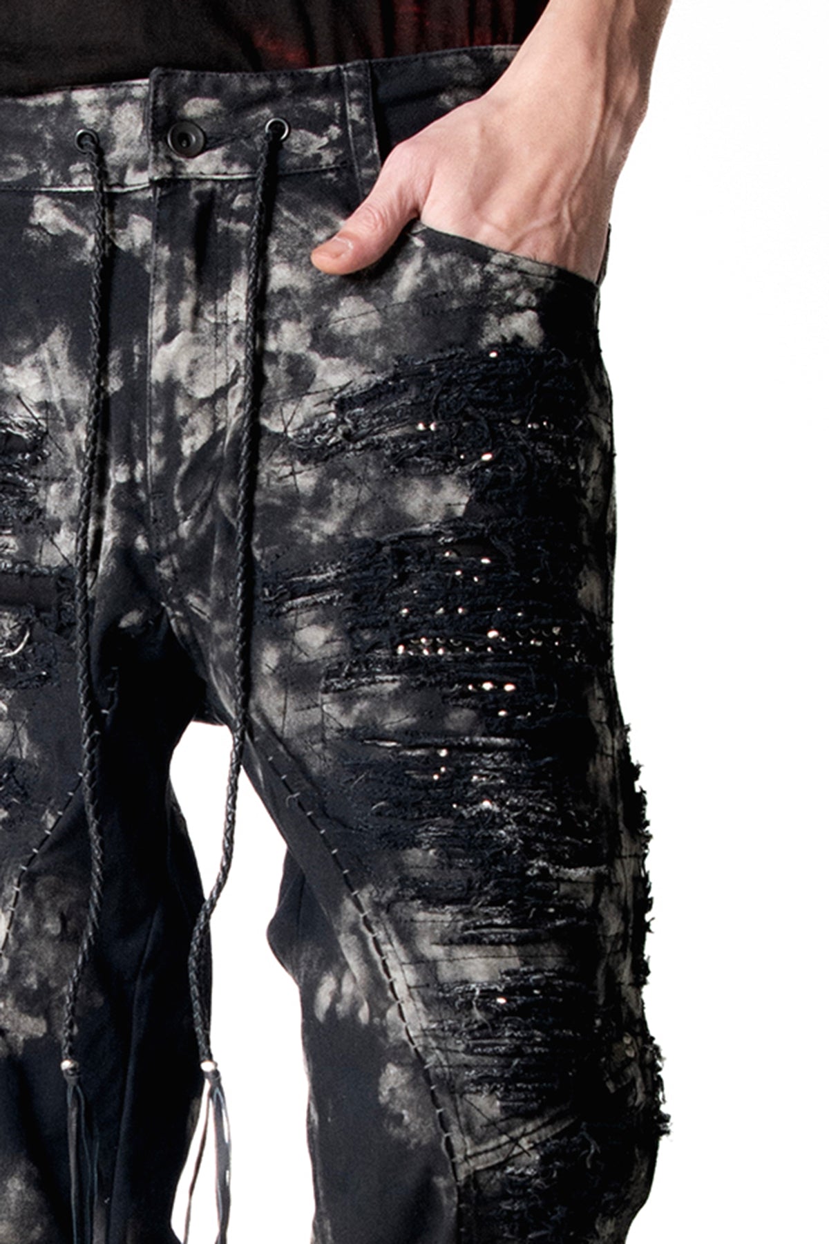 2502-PT17 Disharged Stretch Twill Flare Pants / STD