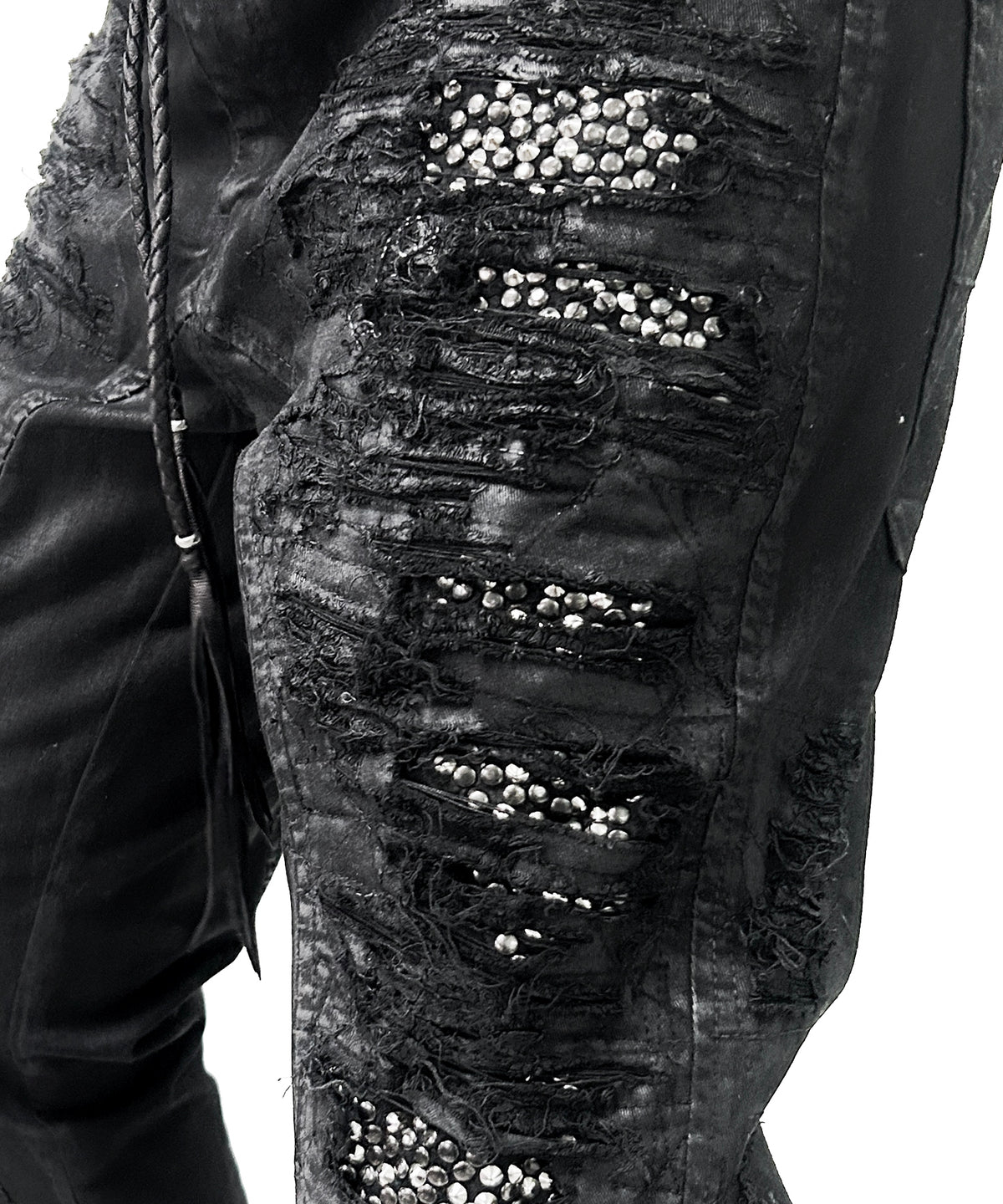 2502-PT07 Coating Crush Stretch Twill Pants / STD_Black