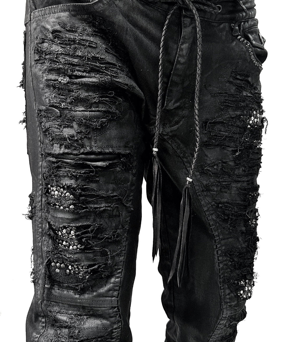 2502-PT07 Coating Crush Stretch Twill Pants / STD_Black