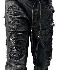 2502-PT07 Coating Crush Stretch Twill Pants / STD_Black