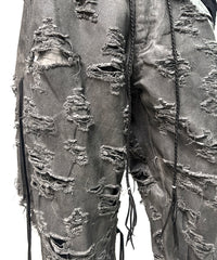 2502-PT03 Coating Side Shirring Slash Pants_Charcoal