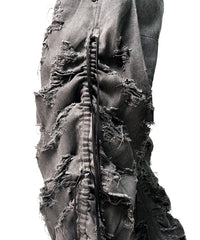 2502-PT03 Coating Side Shirring Slash Pants_Charcoal