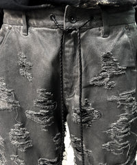 2502-PT03 Coating Side Shirring Slash Pants_Charcoal