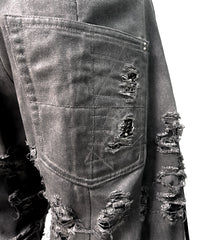 2502-PT03 Coating Side Shirring Slash Pants_Charcoal