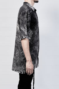 2101-SH04D Powder Storm Rayon Slim Shirt - Black