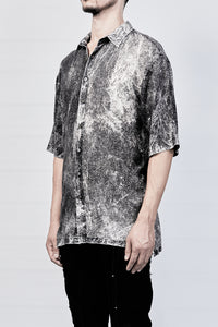2101-SH04D Powder Storm Rayon Slim Shirt - Black