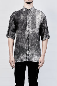 2101-SH04D Powder Storm Rayon Slim Shirt - Black