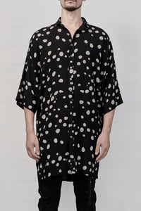 2101-SH08 Polka Dot Lazy Shirt - Black