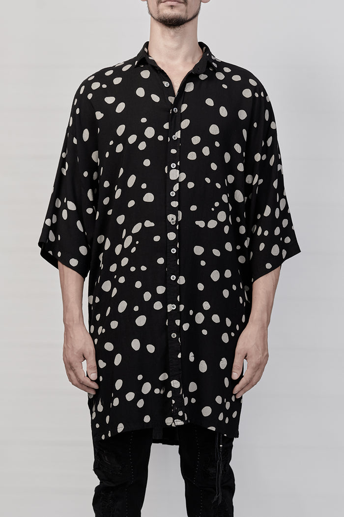 2101-SH08 Polka Dot Lazy Shirt - Black