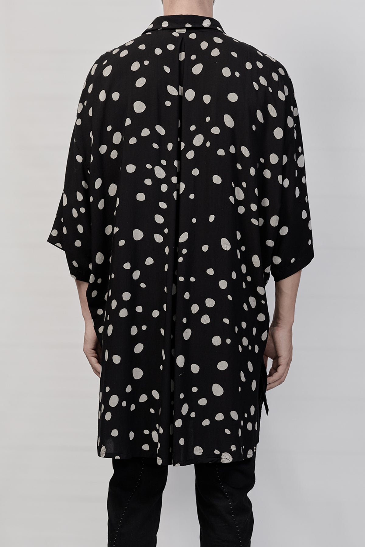 2101-SH08 Polka Dot Lazy Shirt - Black
