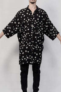 2101-SH08 Polka Dot Lazy Shirt - Black