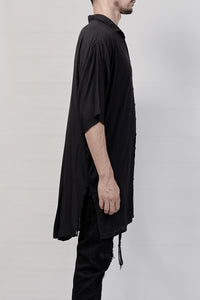 1901-SH03B Tesla Rayon Lazy Shirt 01 - Black