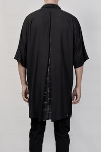 1901-SH03B Tesla Rayon Lazy Shirt 01 - Black