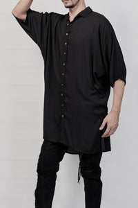 1901-SH03B Tesla Rayon Lazy Shirt 01 - Black
