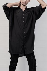1901-SH03B Tesla Rayon Lazy Shirt 01 - Black