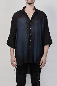 1901-SH01C Over Dye Crepe Shirt - Navy