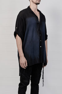 1901-SH01C Over Dye Crepe Shirt - Navy