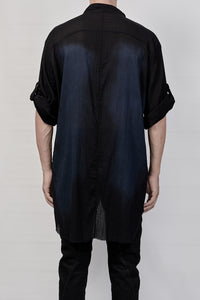 1901-SH01C Over Dye Crepe Shirt - Navy