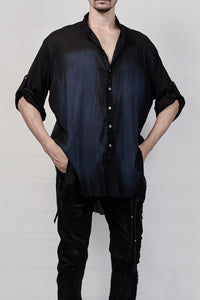 1901-SH01C Over Dye Crepe Shirt - Navy