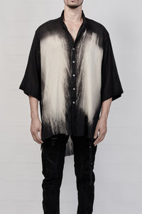 1901-SH01D Oversized Discharged Crepe Shirt - Black