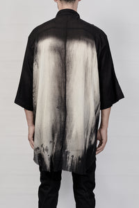 1901-SH01D Oversized Discharged Crepe Shirt - Black