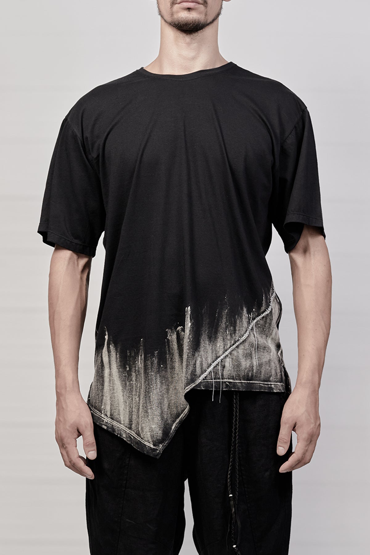 2201-CT01B/SS Discharged Hand Stitched Slash Cut / SS - Black