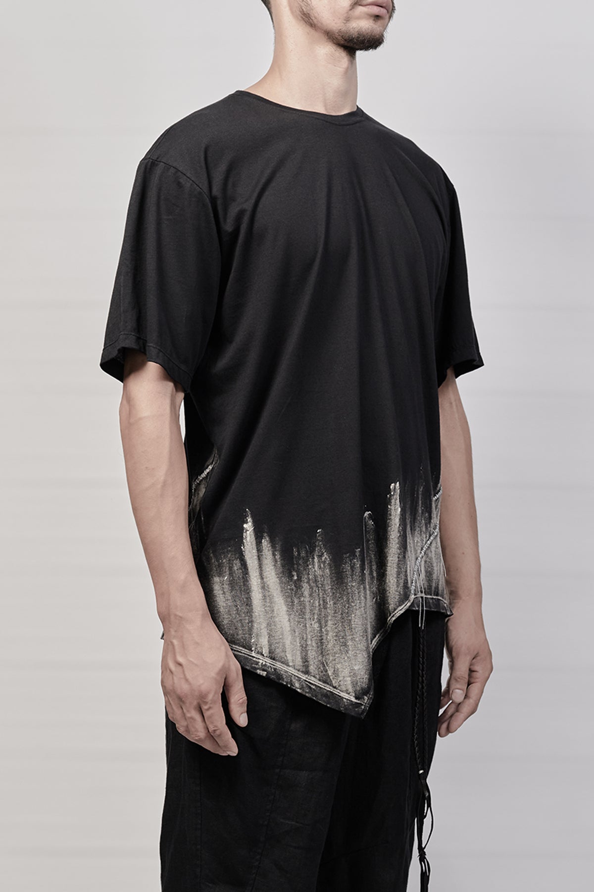 2201-CT01B/SS Discharged Hand Stitched Slash Cut / SS - Black