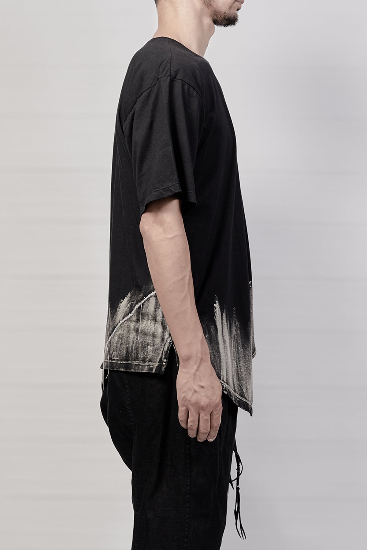 2201-CT01B/SS Discharged Hand Stitched Slash Cut / SS - Black