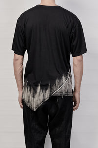 2201-CT01B/SS Discharged Hand Stitched Slash Cut / SS - Black