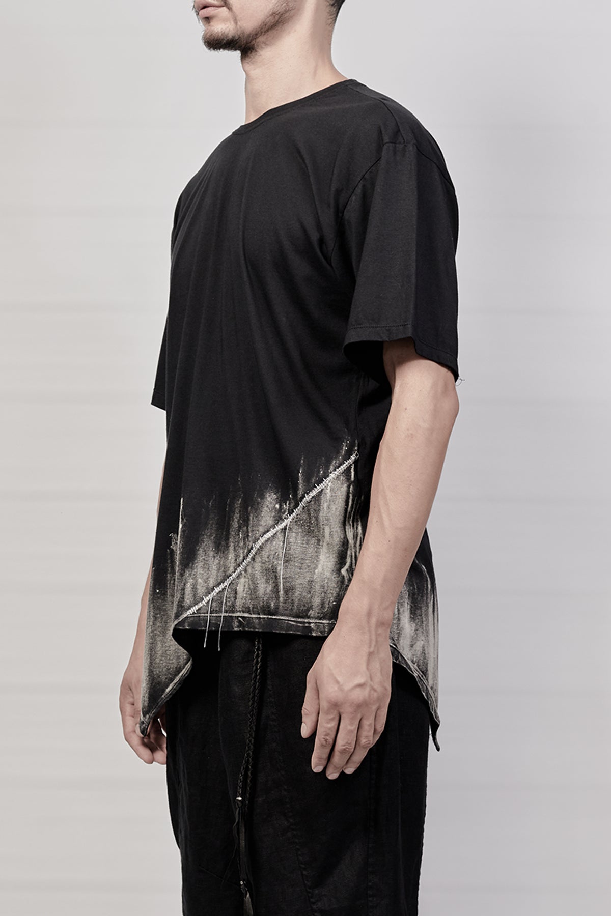 2201-CT01B/SS Discharged Hand Stitched Slash Cut / SS - Black