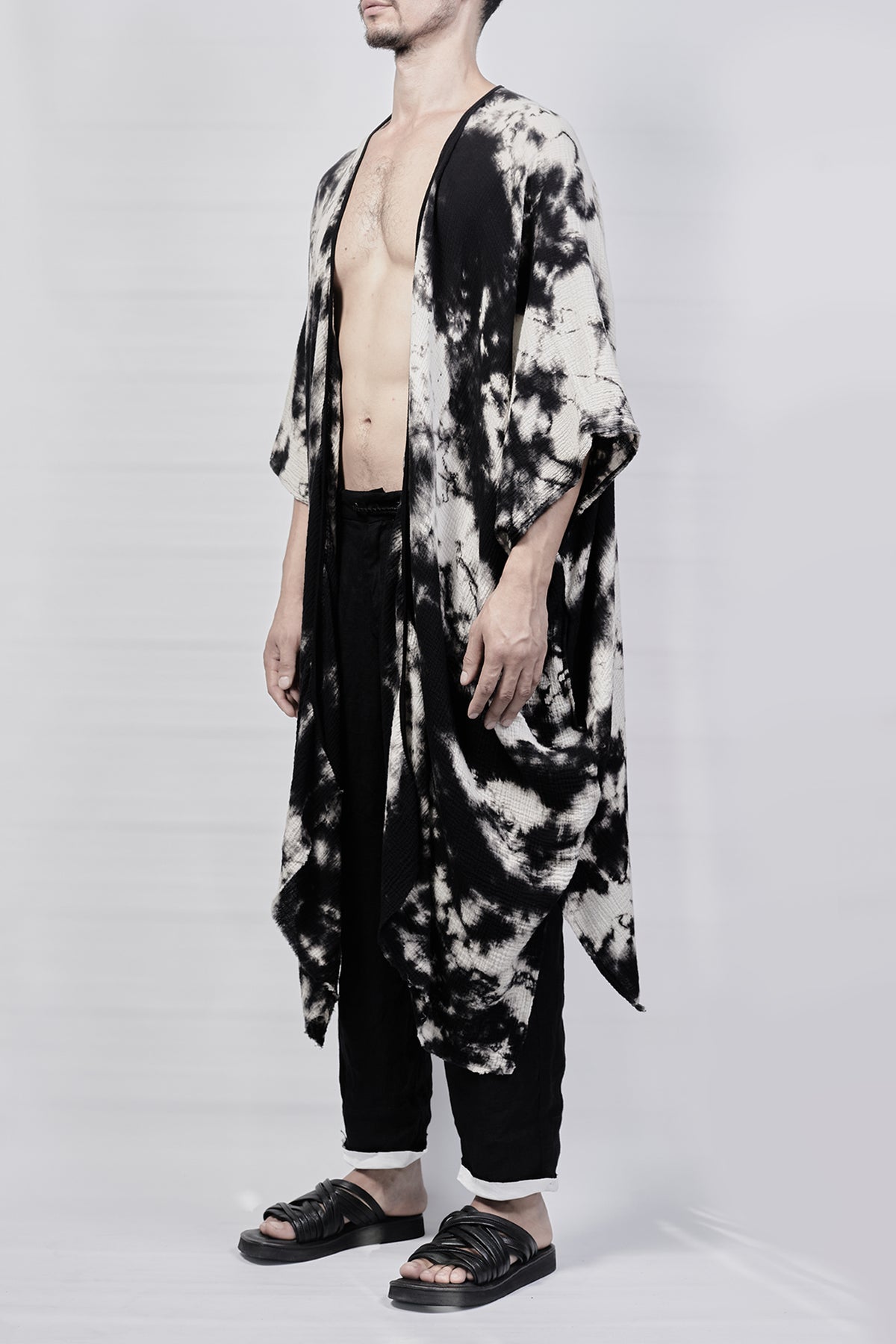 2301-GL01 Tie Dye Long Gown - Black