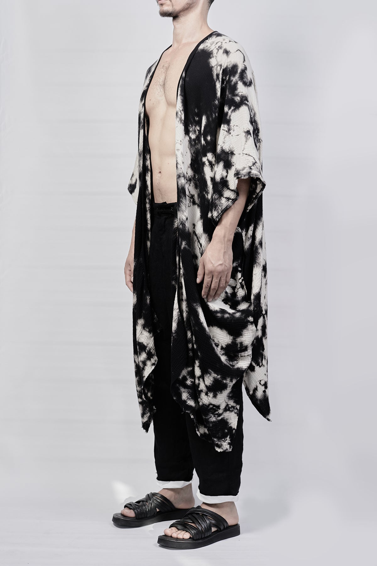 2301-GL01 Tie Dye Long Gown - Black