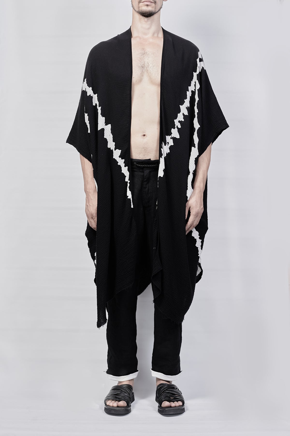 2301-GL03 Cross V Long Gown - Black