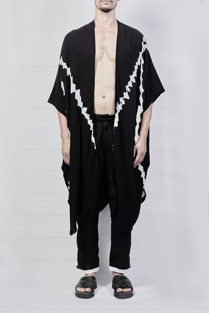 2301-GL03 Cross V Long Gown - Black