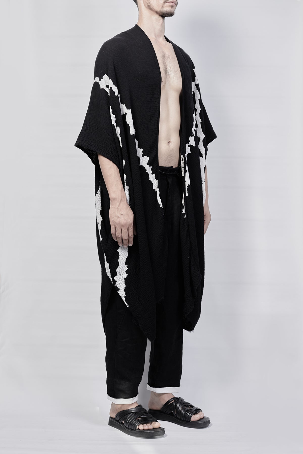 2301-GL03 Cross V Long Gown - Black
