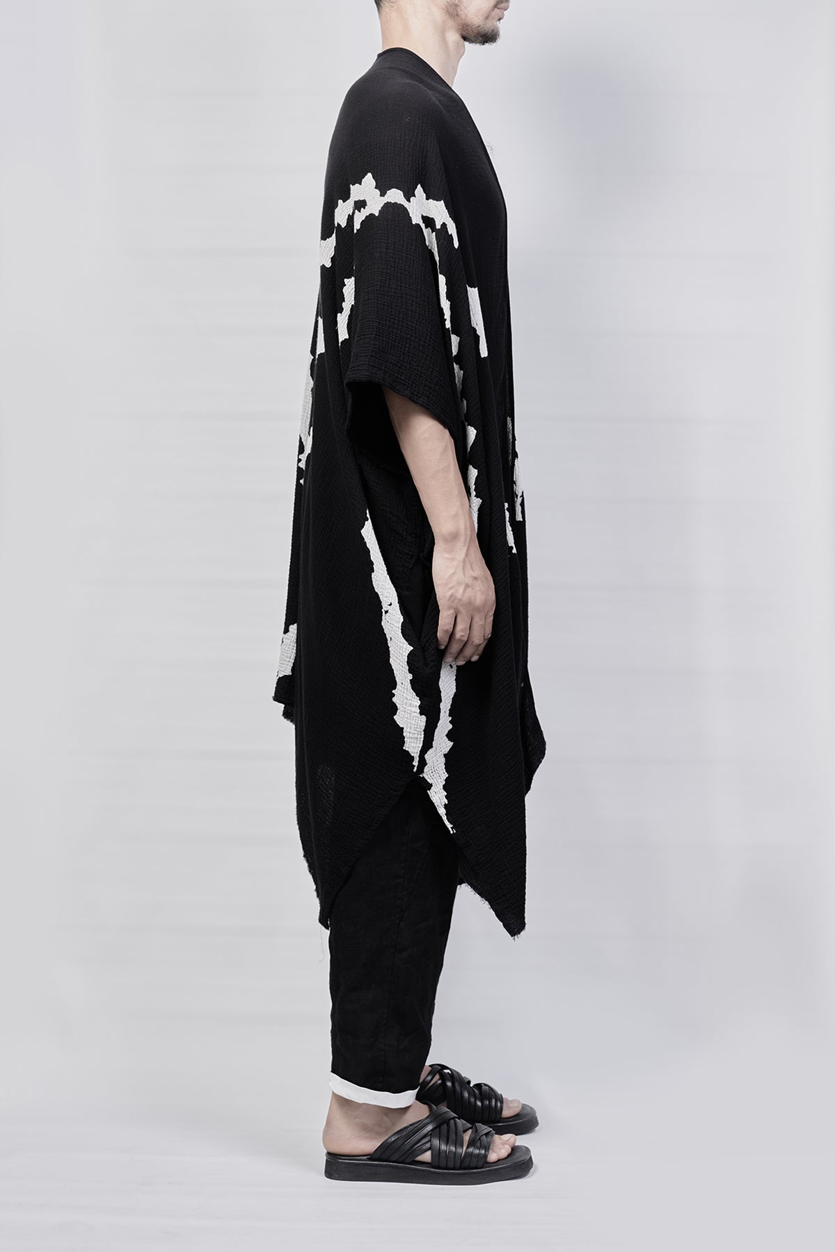 2301-GL03 Cross V Long Gown - Black