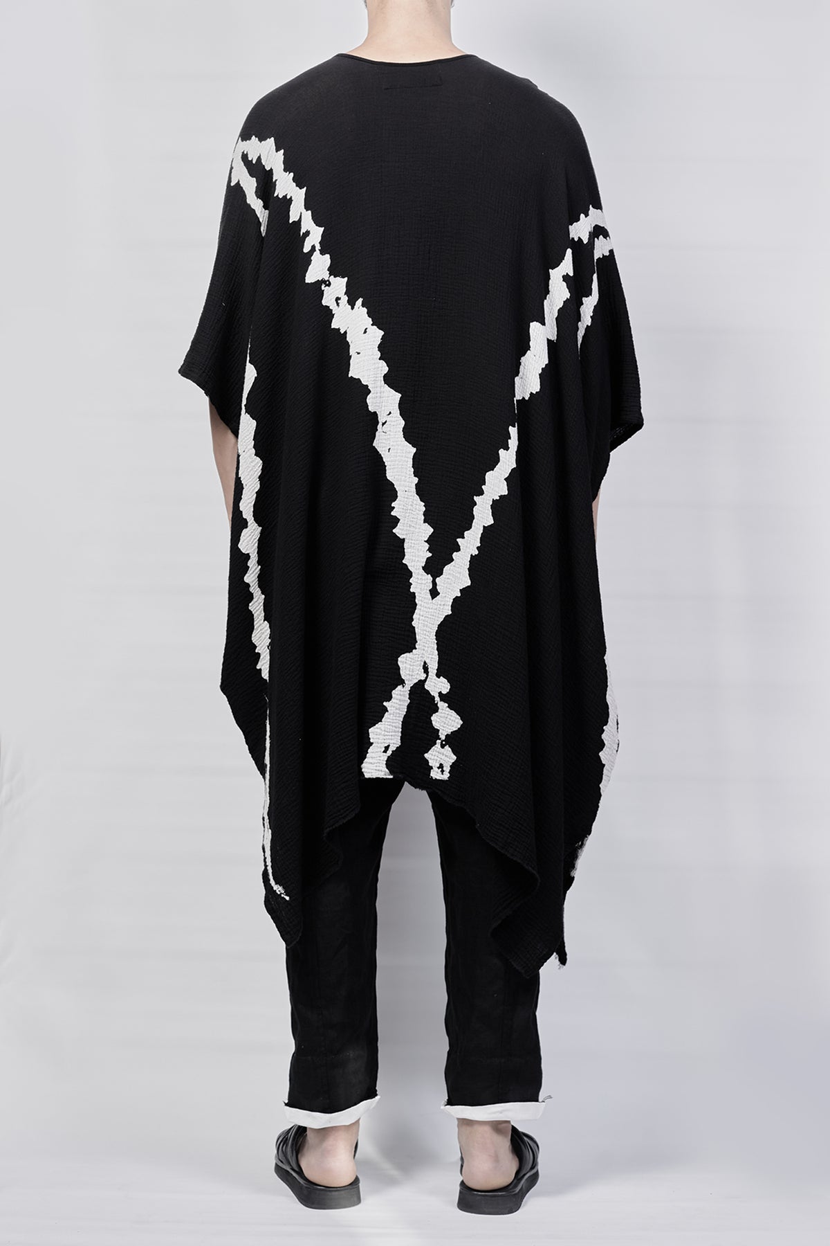2301-GL03 Cross V Long Gown - Black
