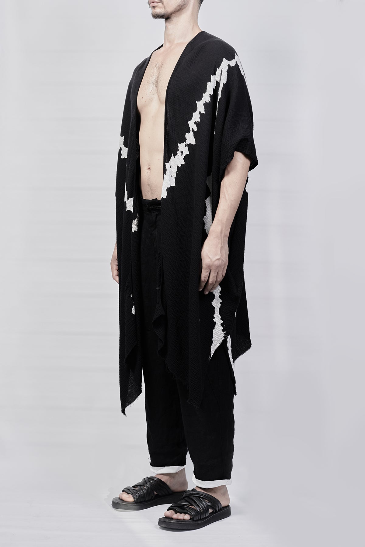 2301-GL03 Cross V Long Gown - Black