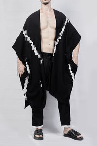 2301-GL03 Cross V Long Gown - Black