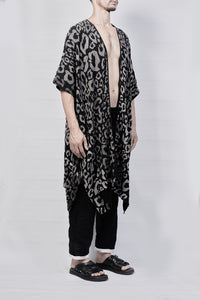 2301-GL06 Leopard Long Gown - Black