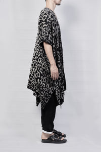 2301-GL06 Leopard Long Gown - Black