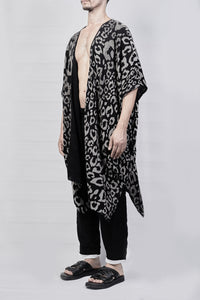 2301-GL06 Leopard Long Gown - Black