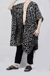 2301-GL06 Leopard Long Gown - Black