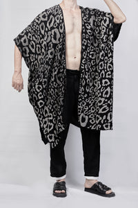 2301-GL06 Leopard Long Gown - Black