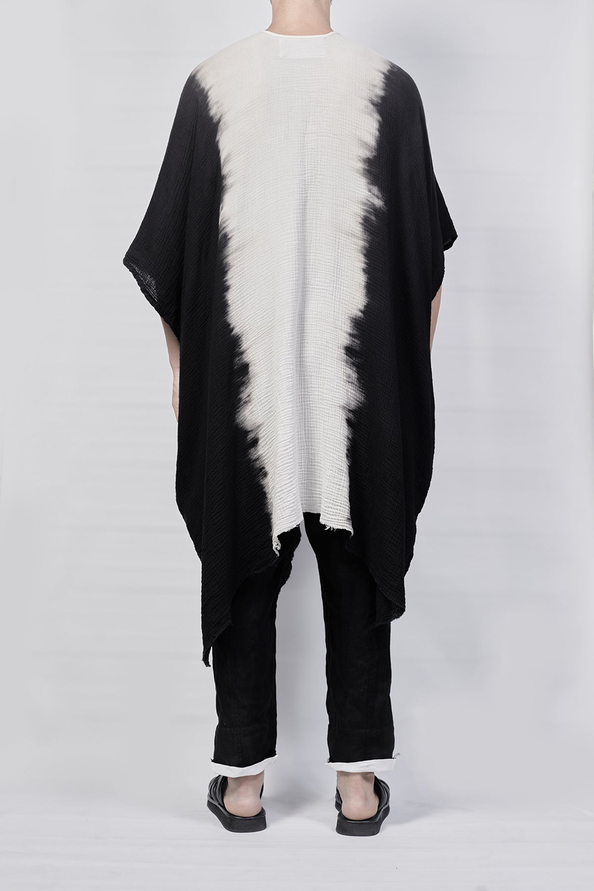 2301-GL07 Black Shadow Long Gown - Black